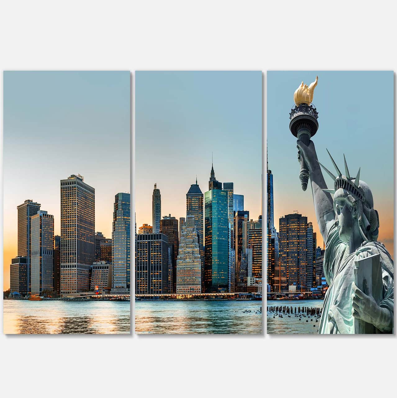 Designart - New York City Skyline Panorama - Photography Canvas Art Print
